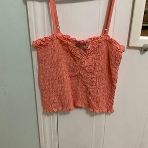 Coral pink crop top